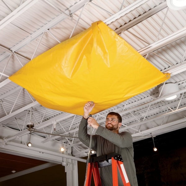 Pig PIG Magnetic Roof Leak Diverter Tarp Yellow 5' L x 5' W TLS1999-YW - main